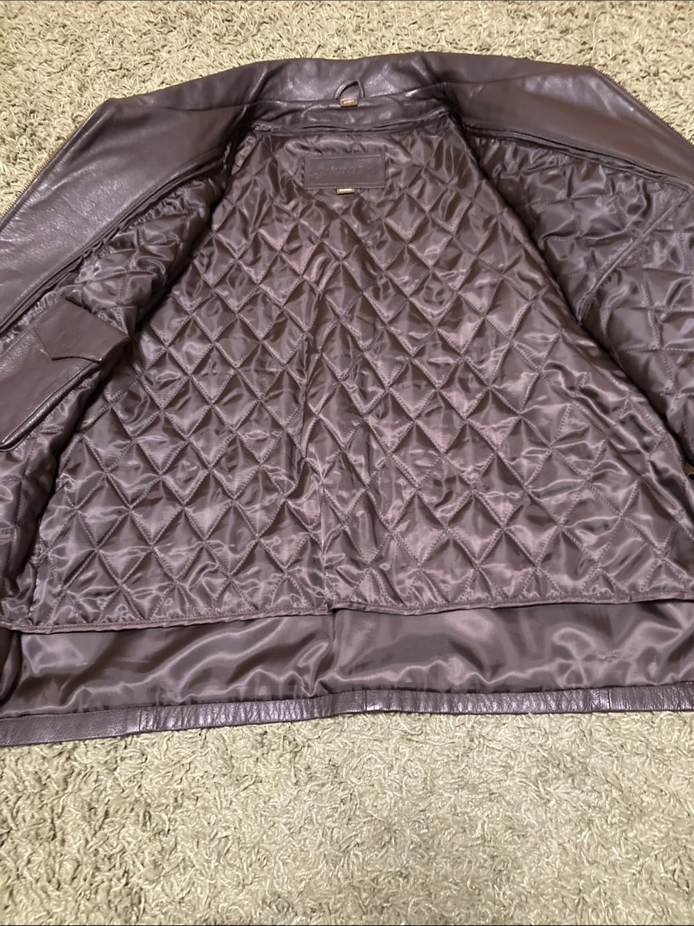 St. John's Bay Men's Dark Brown Lined Leather Jacket - Picture 5 of 10